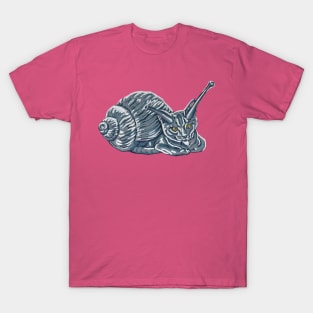 Grey Kitten Snail T-Shirt